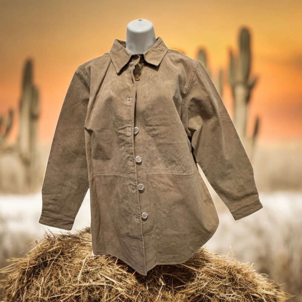 Bagatelle Beige suede shirt Leather Jacket size large